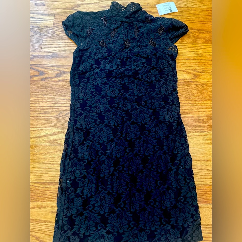 NWT Guess keyhole black lace dress